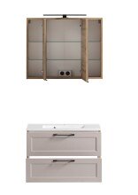 Badezimmer-Set >Lyon< (2-tlg.) in Kaschmir, Wotaneiche-Dekor - 80x195x47 (BxHxT)