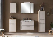 Badezimmer-Set >Lyon< (2-tlg.) in Kaschmir, Wotaneiche-Dekor - 80x195x47 (BxHxT)