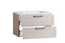 Badezimmer-Set >Lyon< (2-tlg.) in Kaschmir, Wotaneiche-Dekor - 80x195x47 (BxHxT)