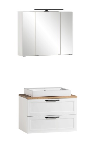 Badezimmer-Set >Lyon< (2-tlg.) in weiß - 80x195x47cm (BxHxT)