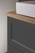 Badezimmer-Set >Lyon< (2-tlg.) in matt-grau, Graphit - 80x195x47cm (BxHxT)