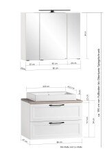 Badezimmer-Set >Lyon< (2-tlg.) in matt-grau, Graphit - 80x195x47cm (BxHxT)