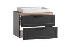 Badezimmer-Set >Lyon< (2-tlg.) in matt-grau, Graphit - 80x195x47cm (BxHxT)