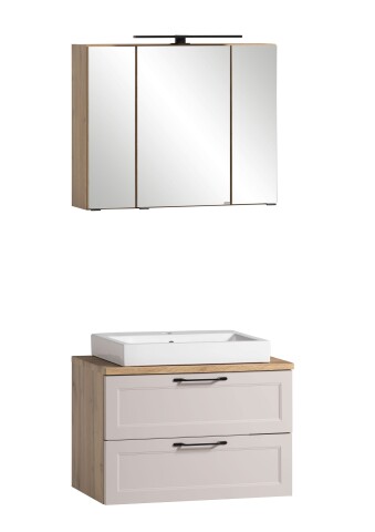 Badezimmer-Set >Lyon< (2-tlg.) in Kaschmir, Wotaneiche - 80x195x47cm (BxHxT)