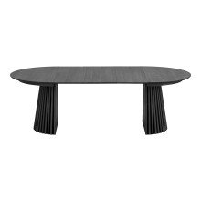 Kulissen-Esstisch >Osaka< ausziehbar 160/200/240cm, Eichenfurnier schwarz - 75x120cm (HxD)