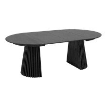 Kulissen-Esstisch >Osaka< ausziehbar 160/200 cm, Eichenfurnier schwarz - 75x120cm (HxD)