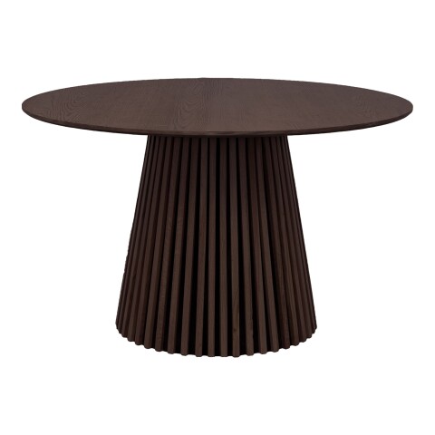 Säulen-Esstisch >Osaka< in Geräuchert, Eichenfurnier, MDF - 75x120cm (HxD)