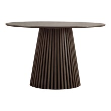 Säulen-Esstisch >Osaka< in Geräuchert, Eichenfurnier, MDF - 75x120cm (HxD)