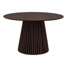Säulen-Esstisch >Osaka< in Geräuchert, Eichenfurnier, MDF - 75x120cm (HxD)