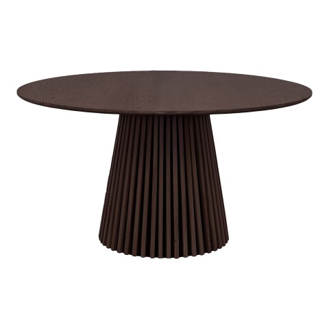 Säulen-Esstisch >Osaka< in Geräuchert, Eichenfurnier, MDF - 75x140cm (HxD)