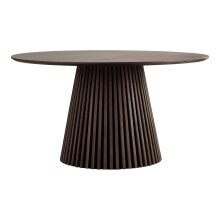 Säulen-Esstisch >Osaka< in Geräuchert, Eichenfurnier, MDF - 75x140cm (HxD)