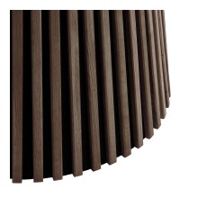Säulen-Esstisch >Osaka< in Geräuchert, Eichenfurnier, MDF - 75x140cm (HxD)