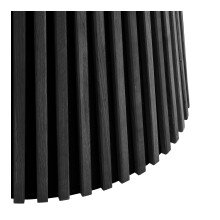 Säulen-Esstisch >Osaka< in Schwarz, Eichenfurnier, MDF - 75x140cm (HxD)