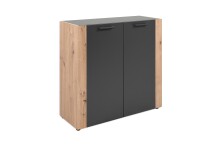 Kommode >Cento< in anthrazit / Dekor Artisan Oak -...