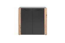 Kommode >Cento< in anthrazit / Dekor Artisan Oak - 89x34,5x85cm (BxHxT)
