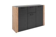 Sideboard >Cento< in anthrazit / Dekor Artisan Oak...