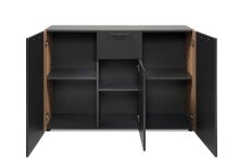 Sideboard >Cento< in anthrazit / Dekor Artisan Oak - 125,5x85x34,5cm (BxHxT)