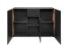 Sideboard >Cento< in anthrazit / Dekor Artisan Oak - 125,5x85x34,5cm (BxHxT)