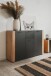 Sideboard >Cento< in anthrazit / Dekor Artisan Oak - 125,5x85x34,5cm (BxHxT)