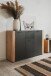 Sideboard >Cento< in anthrazit / Dekor Artisan Oak - 125,5x85x34,5cm (BxHxT)