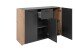 Sideboard >Cento< in anthrazit / Dekor Artisan Oak - 125,5x85x34,5cm (BxHxT)