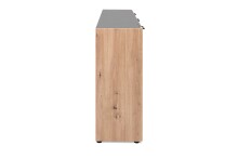 Sideboard >Cento< in anthrazit / Dekor Artisan Oak - 162x83x34,5cm (BxHxT)