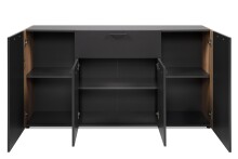 Sideboard >Cento< in anthrazit / Dekor Artisan Oak - 162x83x34,5cm (BxHxT)