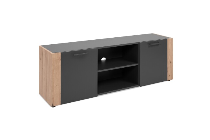 Lowboard >Cento< in anthrazit / Dekor Artisan Oak - 138x47,5x34,5cm (BxHxT)