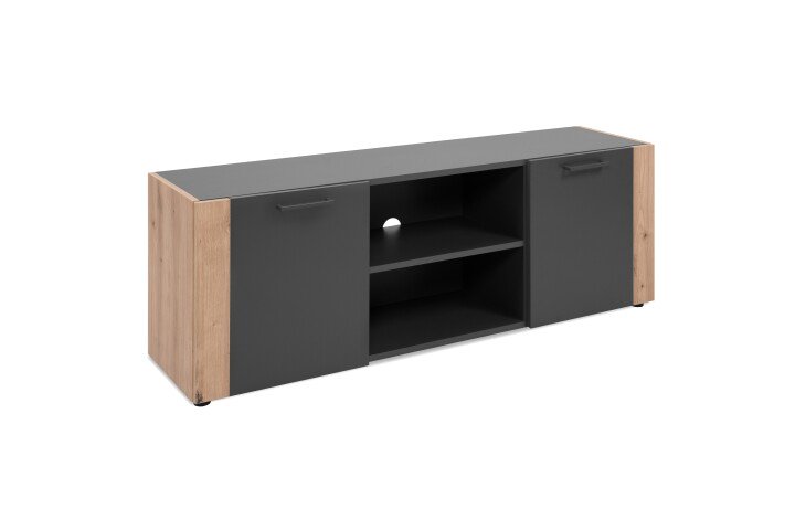 Lowboard >Cento< in anthrazit / Dekor Artisan Oak - 138x47,5x34,5cm (BxHxT)