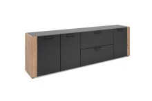 Lowboard >Cento< in anthrazit / Dekor Artisan Oak -...