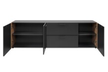 Lowboard >Cento< in anthrazit / Dekor Artisan Oak - 198x61x34,5cm (BxHxT)