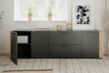 Lowboard >Cento< in anthrazit / Dekor Artisan Oak - 198x61x34,5cm (BxHxT)