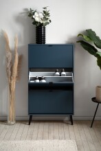 Schuhkipper >Vigo< in Pastel Blau, Holzwerkstoff - 70x125x24cm (BxHxT)