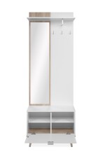 Kompaktgarderobe >Göteborg< in weiß / Dekor Sonoma Eiche - 68x195x32cm (BxHxT)