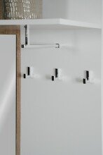 Kompaktgarderobe >Göteborg< in weiß / Dekor Sonoma Eiche - 68x195x32cm (BxHxT)