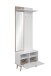 Kompaktgarderobe >Göteborg< in weiß / Dekor Sonoma Eiche - 68x195x32cm (BxHxT)