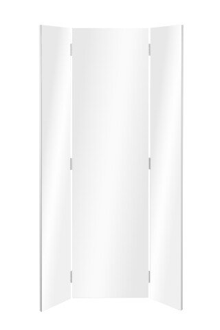 Spiegel >Glasgow< Wanspiegel, Faltspiegel, Weiß / Spiegel - 45x160x4cm (BxHxT)