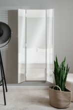 Spiegel >Glasgow< Wanspiegel, Faltspiegel, Weiß / Spiegel - 45x160x4cm (BxHxT)