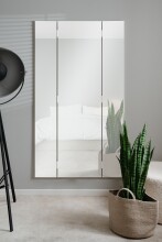 Spiegel >Glasgow< Wanspiegel, Faltspiegel, Weiß / Spiegel - 45x160x4cm (BxHxT)