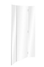 Spiegel >Glasgow< Wanspiegel, Faltspiegel, Weiß / Spiegel - 45x160x4cm (BxHxT)