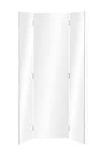 Spiegel >Glasgow< Wanspiegel, Faltspiegel, Weiß / Spiegel - 45x160x4cm (BxHxT)