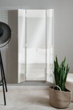 Spiegel >Glasgow< Wanspiegel, Faltspiegel, Weiß / Spiegel - 45x160x4cm (BxHxT)