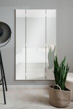 Spiegel >Glasgow< Wanspiegel, Faltspiegel, Weiß / Spiegel - 45x160x4cm (BxHxT)