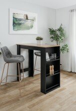 Bartisch >Ostersund< in Dekor Artisan Oak, Schwarz - 120x107x60 (BxHxT)
