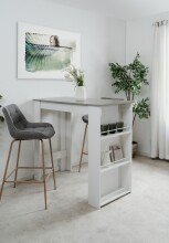 Bartisch >Ostersund< in Dekor Strukturbeton, Weiß - 120x107x60 (BxHxT)