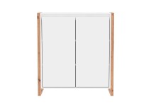 Kommode >Denver< in weiß / Dekor Artisan Oak - 80x88x40cm (BxHxT)