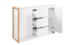 Sideboard >Denver< in weiß / Dekor Artisan Oak - 120x88x40cm (BxHxT)