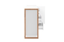 Sideboard >Denver< in weiß / Dekor Artisan Oak - 120x88x40cm (BxHxT)