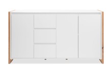 Sideboard >Denver< in weiß / Dekor Artisan Oak - 160x88x40cm (BxHxT)