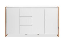 Sideboard >Denver< in weiß / Dekor Artisan Oak - 160x88x40cm (BxHxT)
